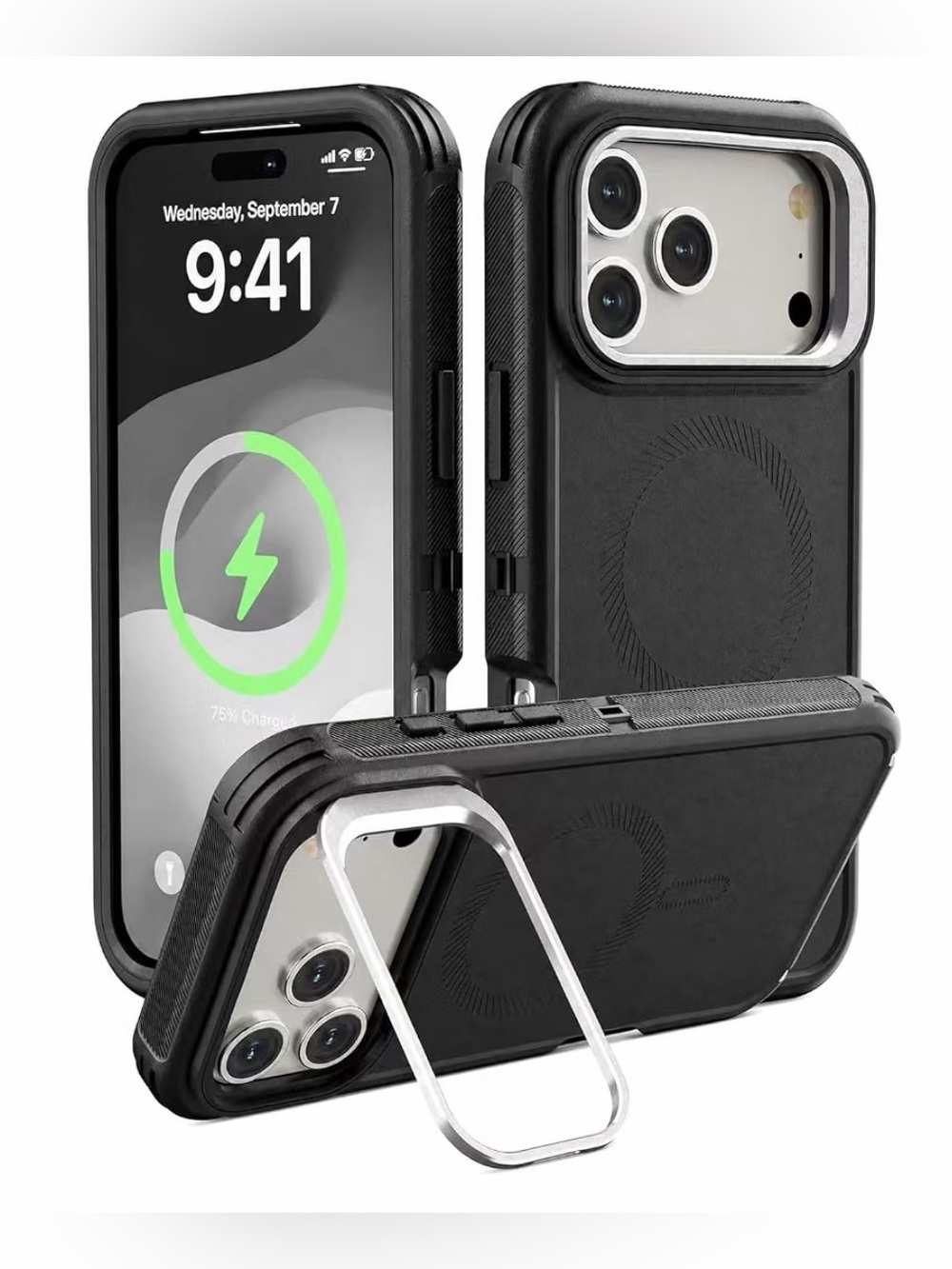 iPhone 17 Pro Max Case with Stash Stand，[Compatible with Magsafe]